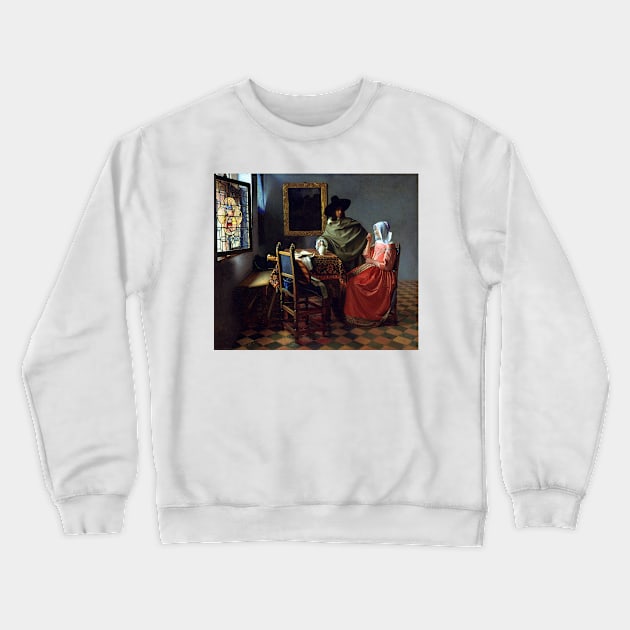 Johannes Vermeer The Wine Glass Crewneck Sweatshirt by pdpress